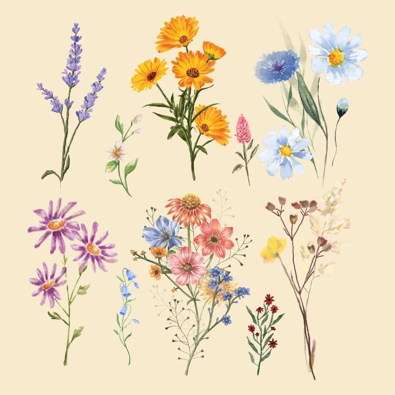 Botanische Wildblumen