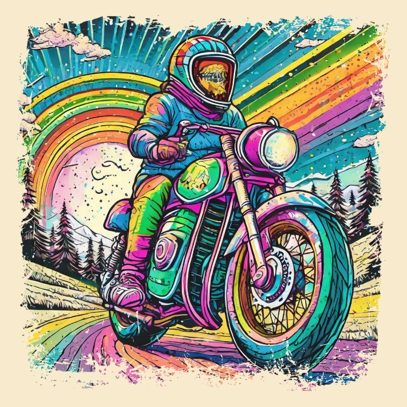 Berge im psychedelischem Biker-Rausch