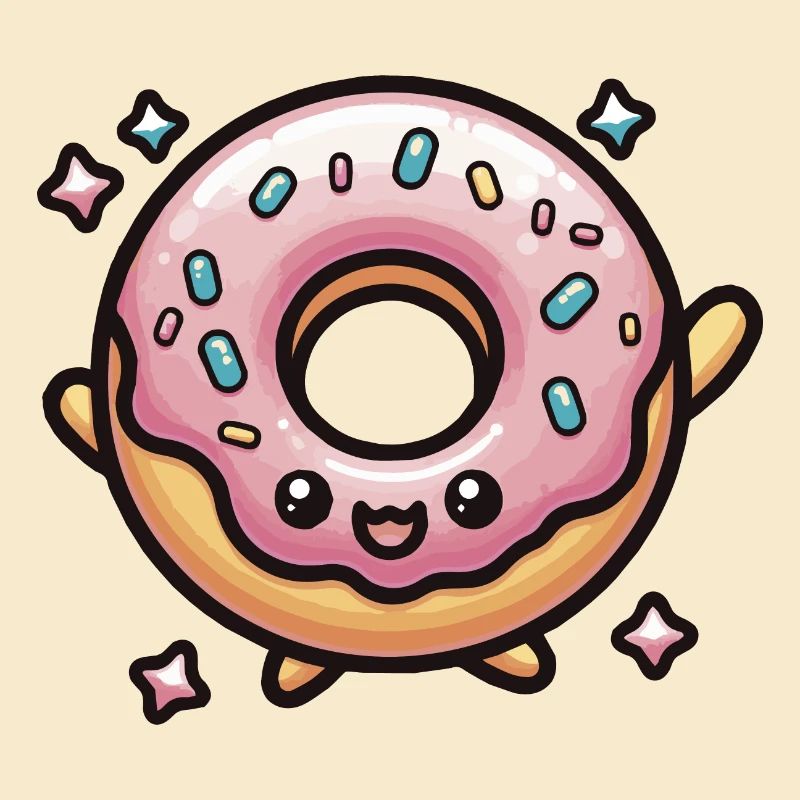 Beignet mignon Chibi Kawaii