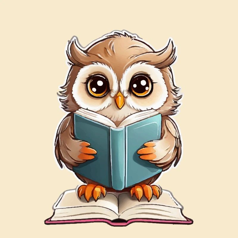 Eule lesen Bücher