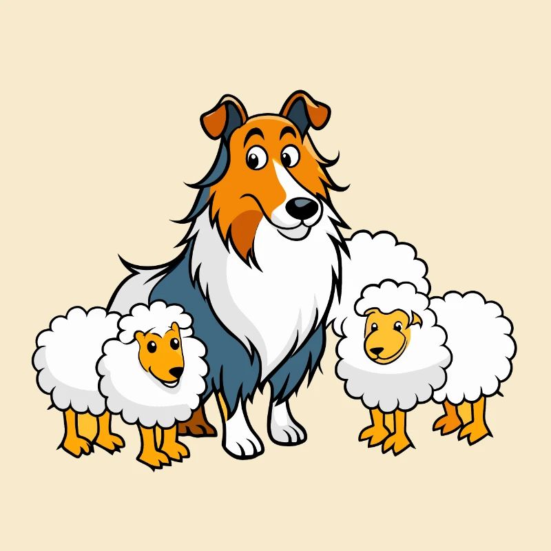 Gentil Collie élevant des moutons