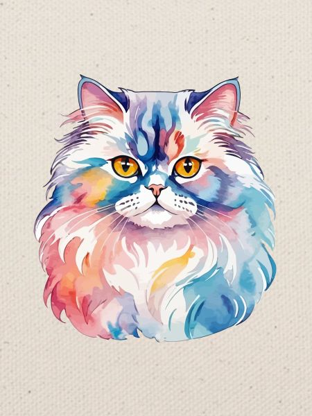 Perserkatze Wasserfarben