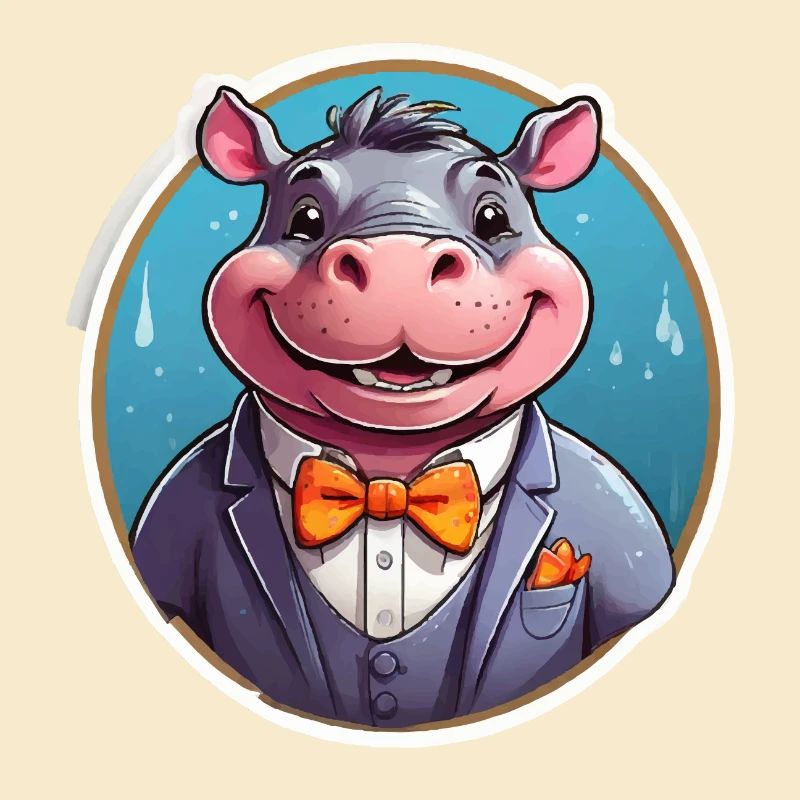 Lustiges Comic Nilpferd