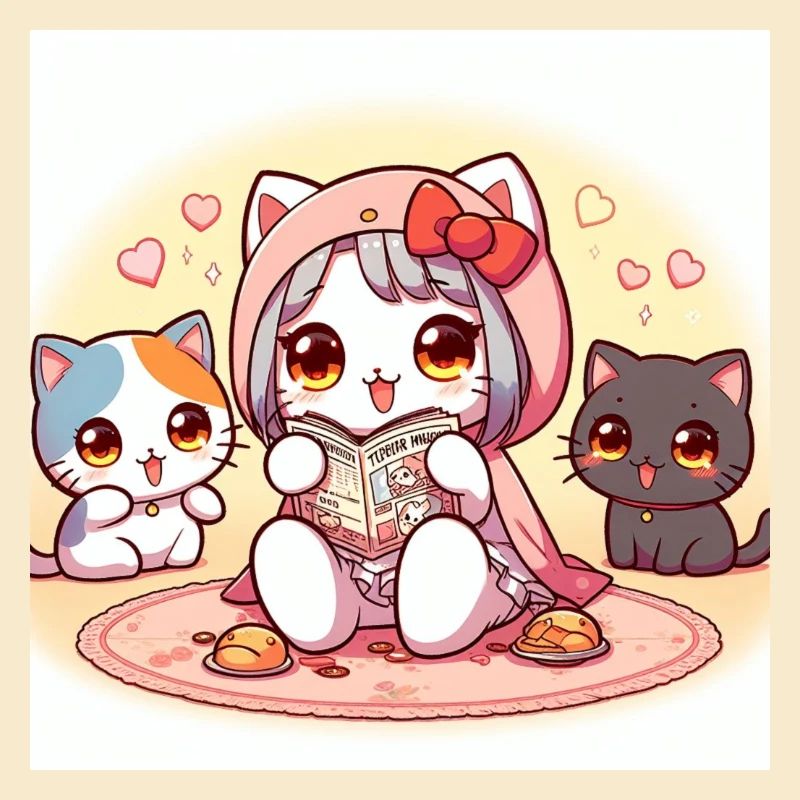 Lesende Katze