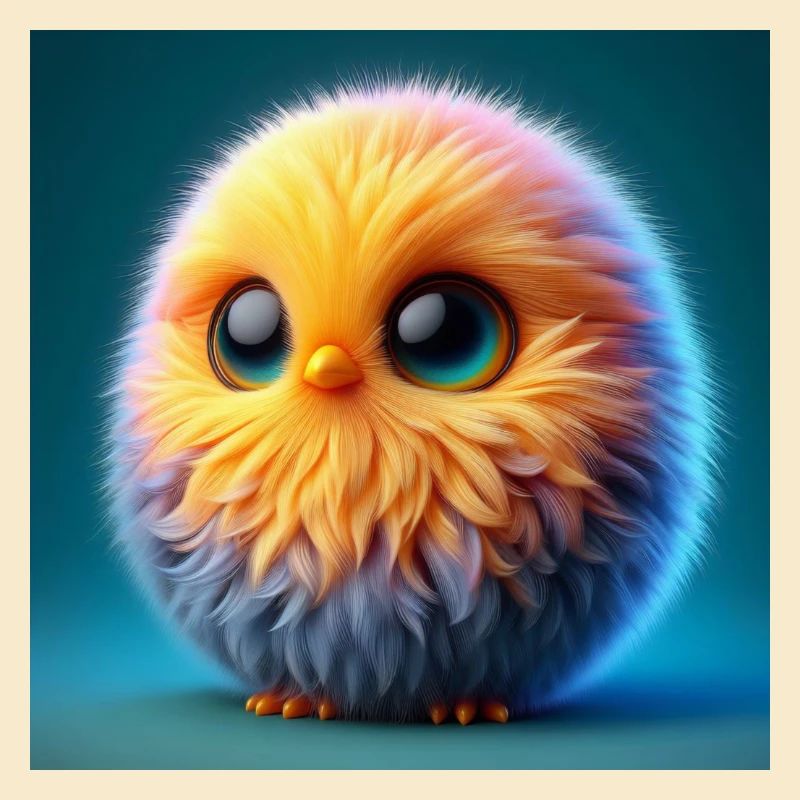 Küken Vogel in 3D Hyperrealismus