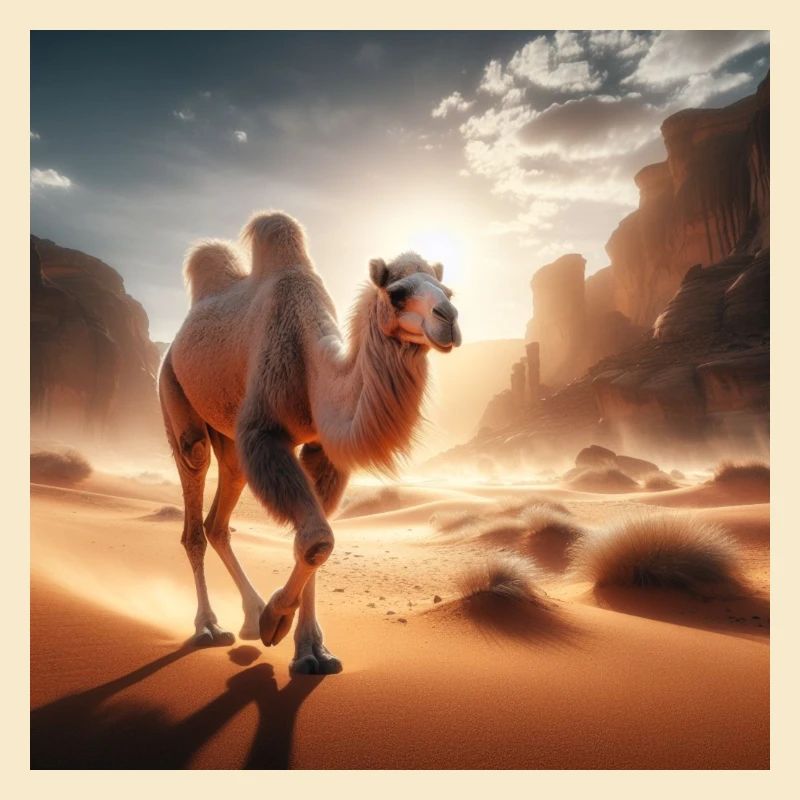 echtes Kamel in der Wüste A4