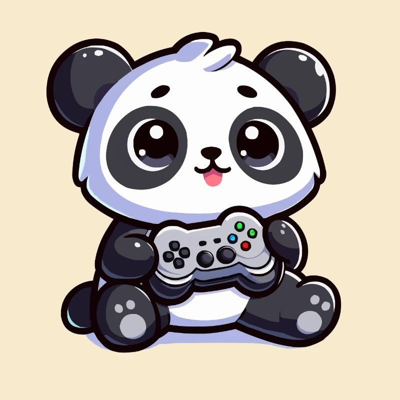 Süßer Panda mit Controller