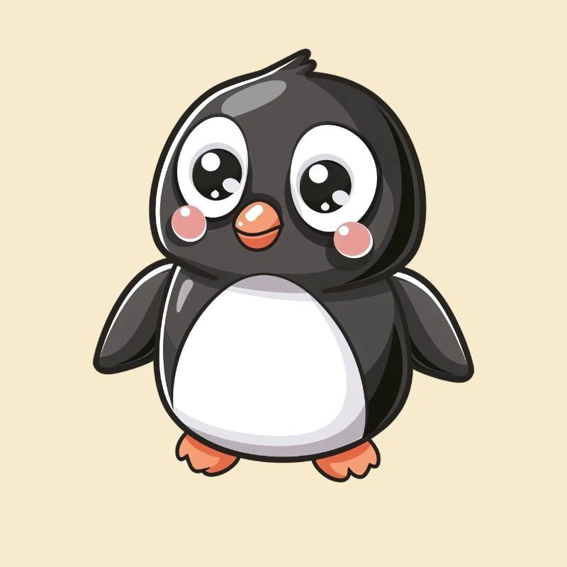Pingouin mignon aux grands yeux