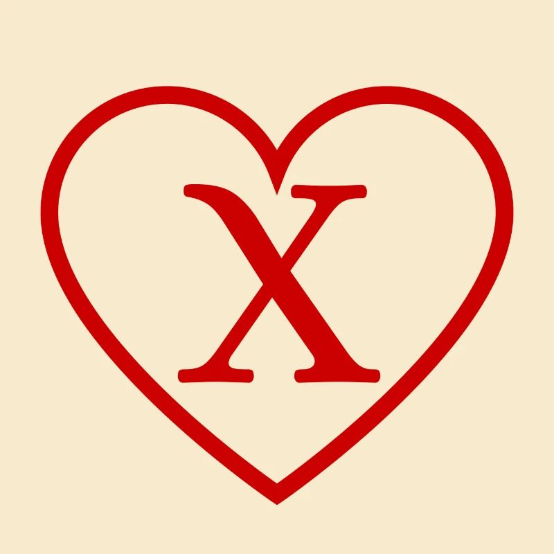 Buchstabe x Rotes Herz