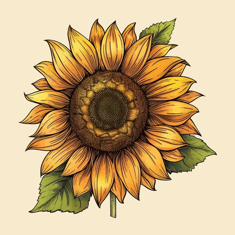 Sonnenblume auf Blättern