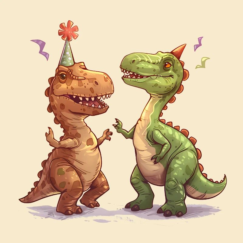 Two Dancing Dinosaurs