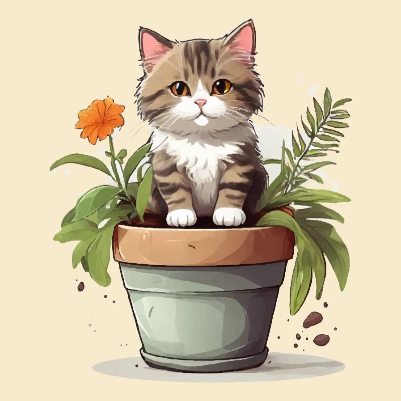 Fleur de chat mignonne