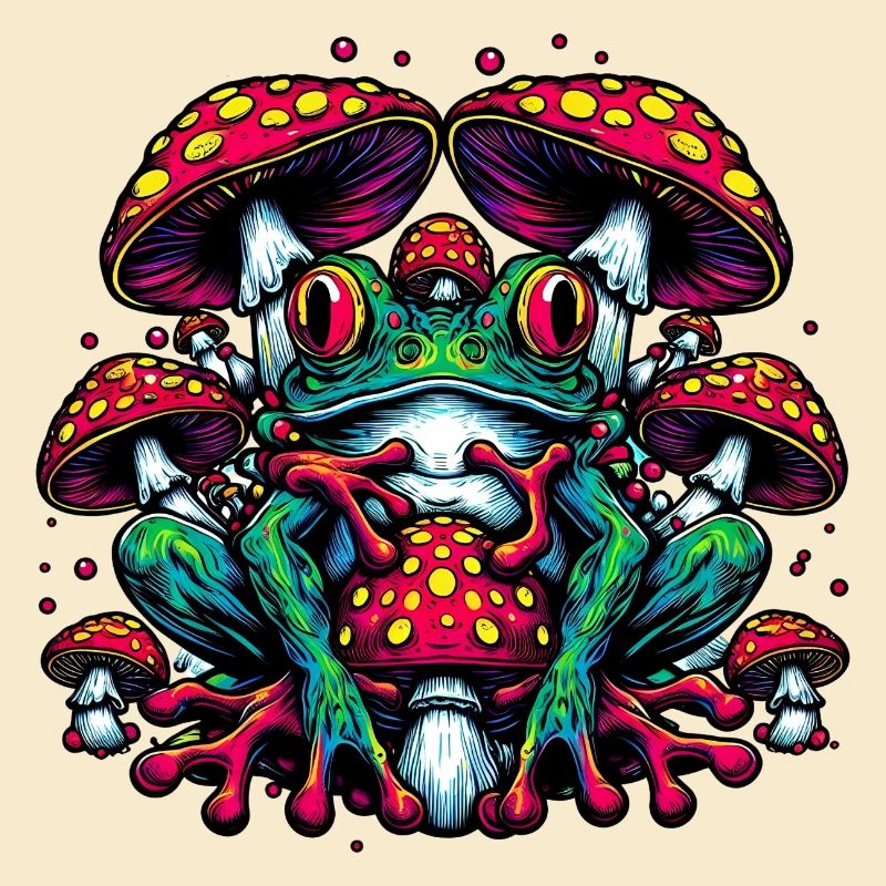 Frog with toadstool