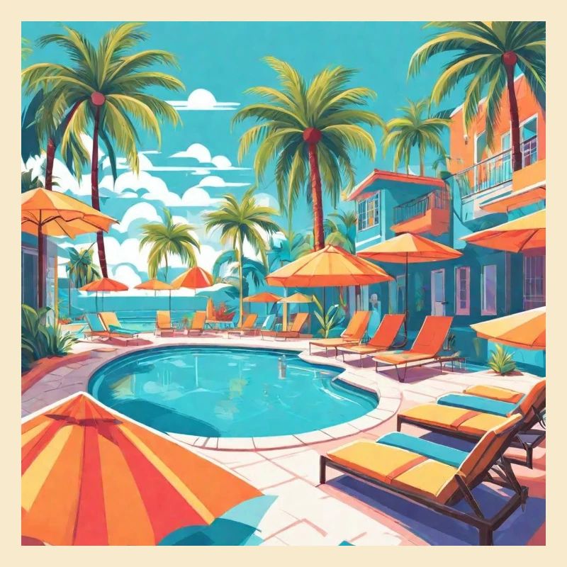 Pool Summer Holiday Palm Trees