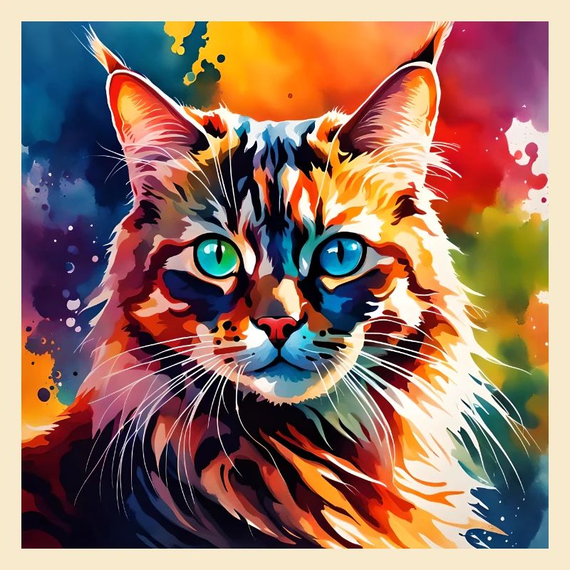 Katze farbig 1