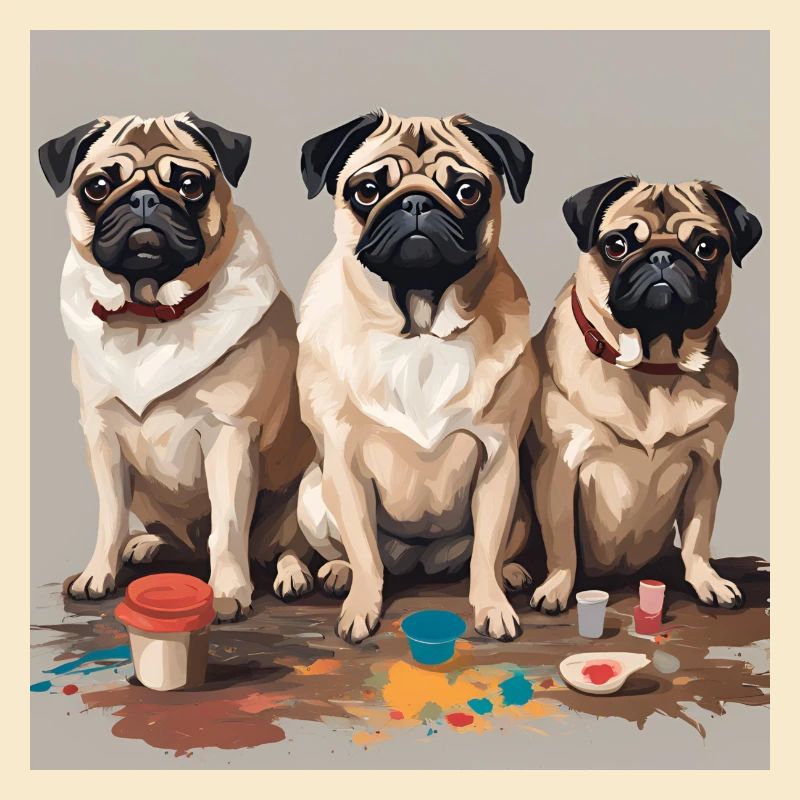 Mops Kunst Pug Art