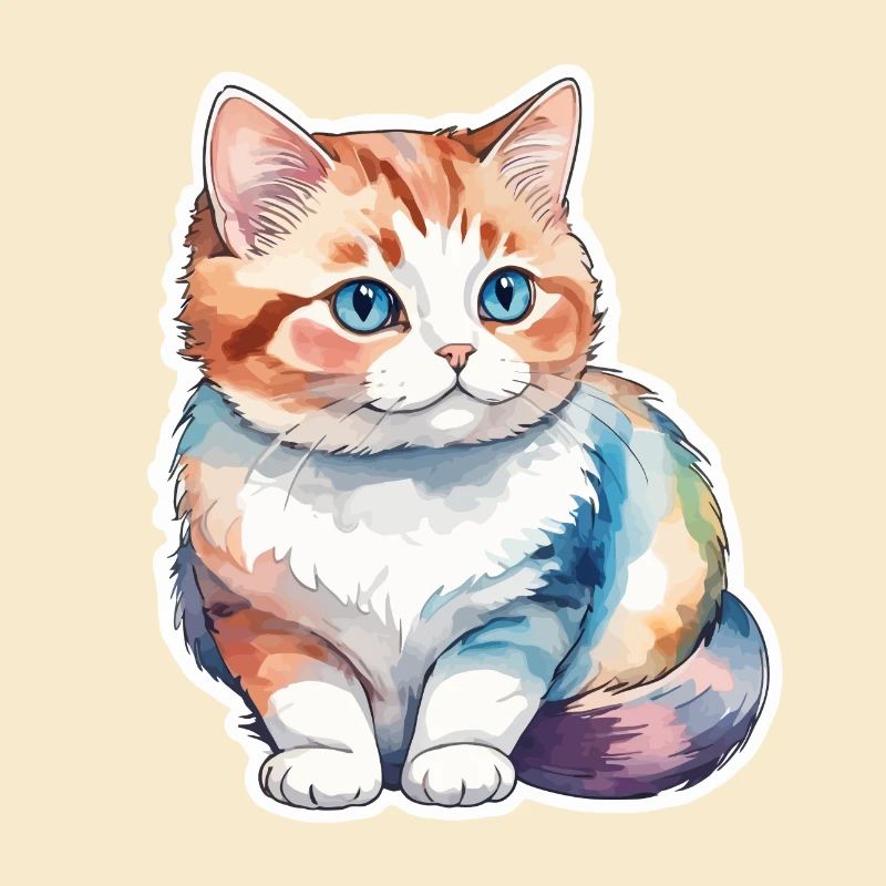 Munchkin Teckel Chat Aquarelle