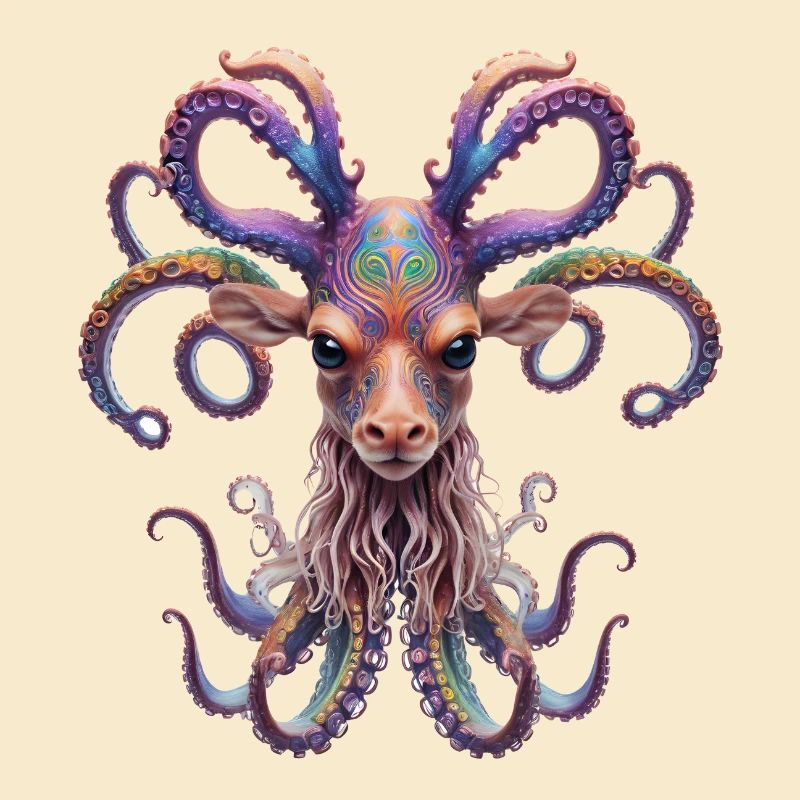 Psychedelic Goa Deer Octopus