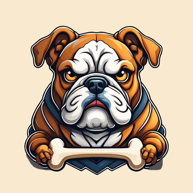 Wild angry animal pugnacious combative bulldog