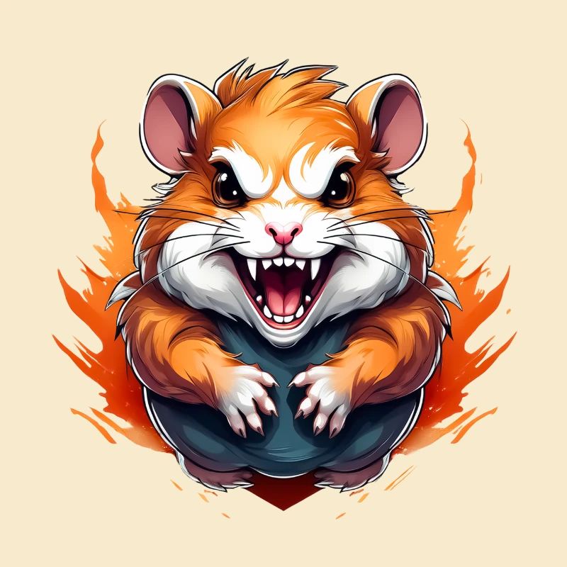 Wild angry animal pugnacious combative hamster