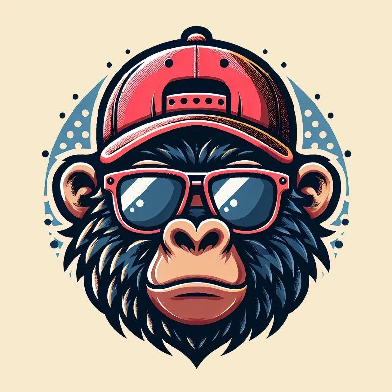 Gorilla with Basecap and Sunglasses
