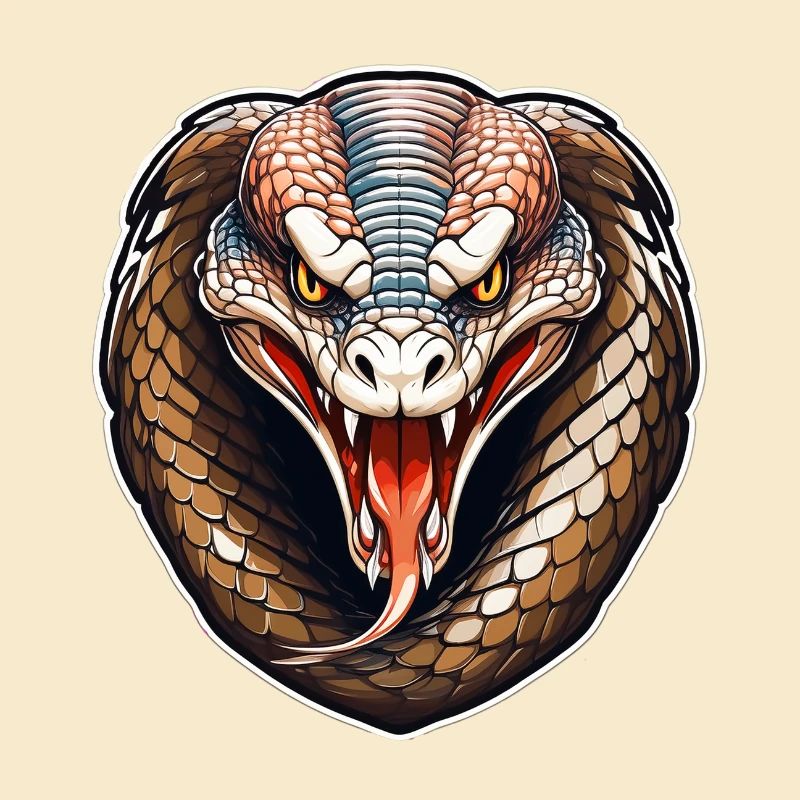 Wild angry pugnacious combative motivational cobra