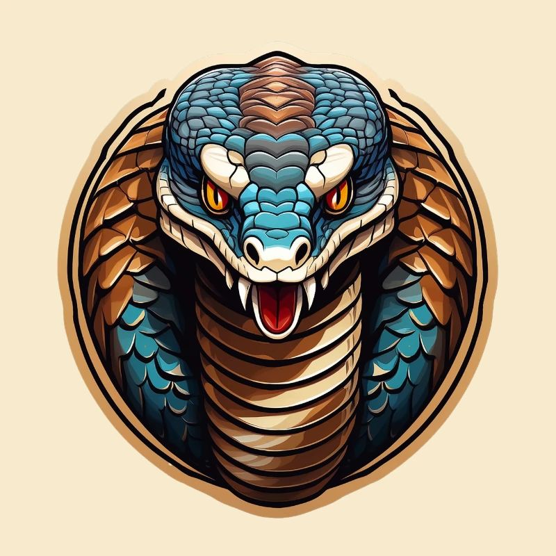 Wild angry pugnacious combative motivational cobra