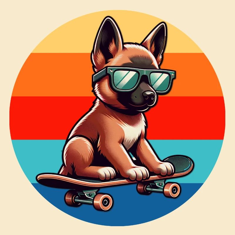 Dog on Skateboard