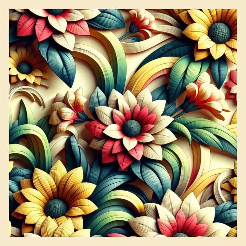 Blumenmuster 3D Effekt