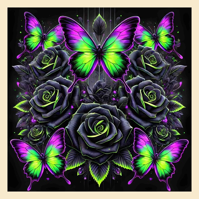 Neon-Gothic Schmetterlingskunst