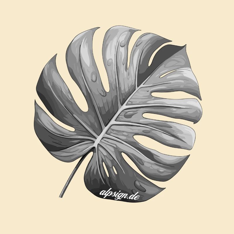 Monstera leaf window leaf design AlpSign.de