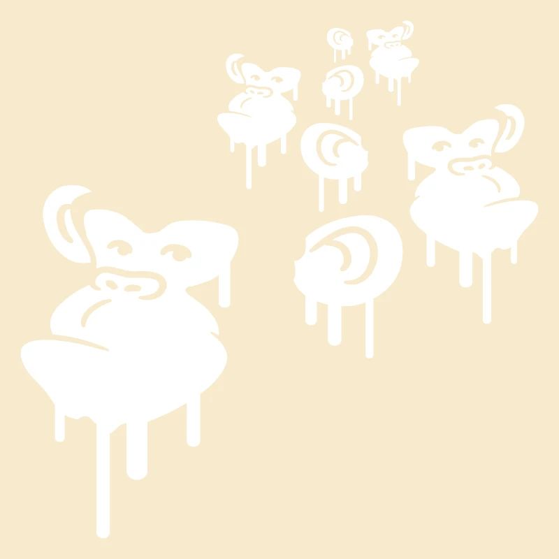 Graffiti Drop Monkey Heads Spray Faces Team