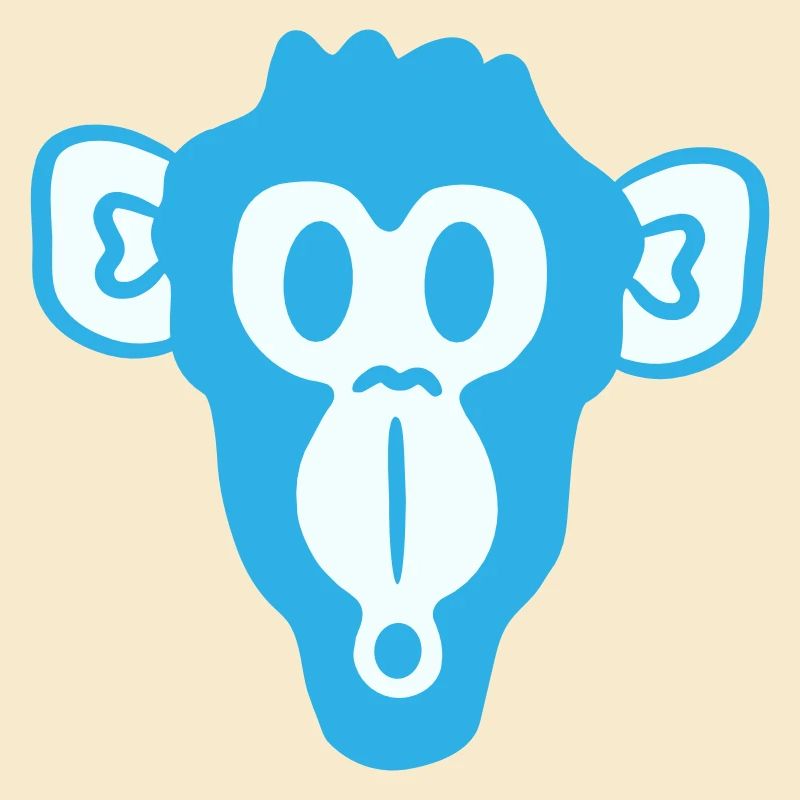 Wondered Curious Monkey Head Fright Face