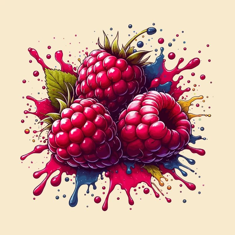 Raspberries Paint Explosion