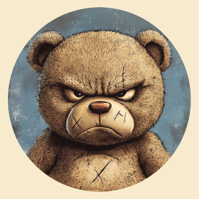 Grimmiger Teddy: Tough und einzigartig