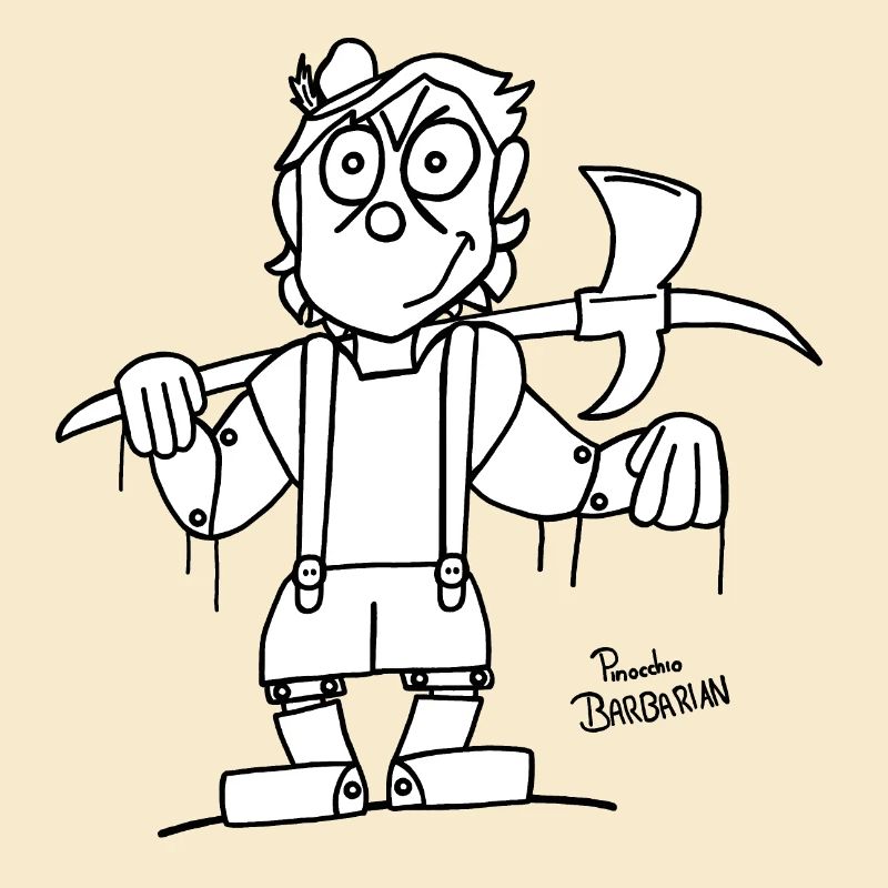 Puppet as Barbarian (white)