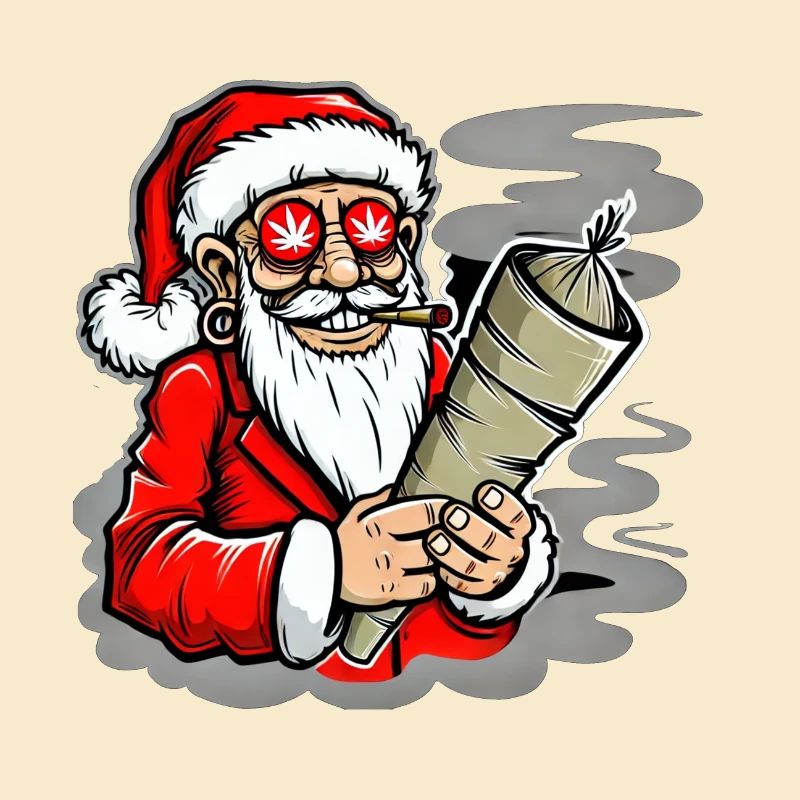 Kiffender Weihnachtsmann Hanf