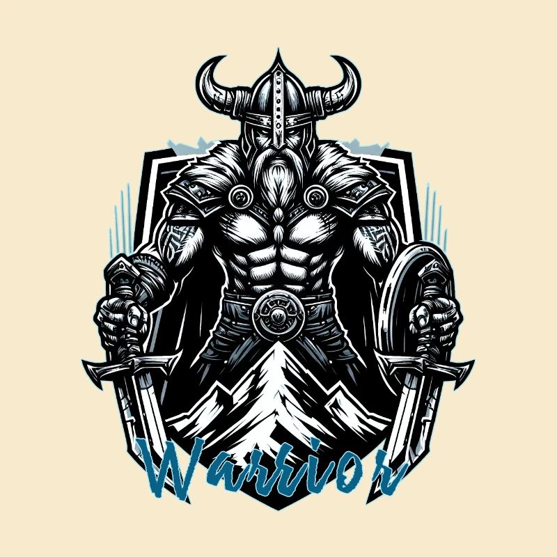 Berserker Wikinger, Warrior Schriftzug