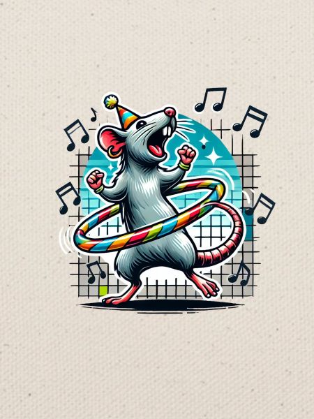 Singende Ratte mit Reifen tanz