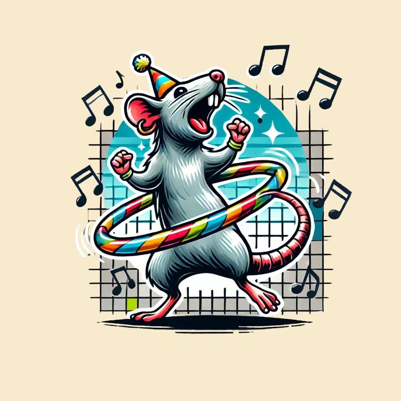 Singende Ratte mit Reifen tanz
