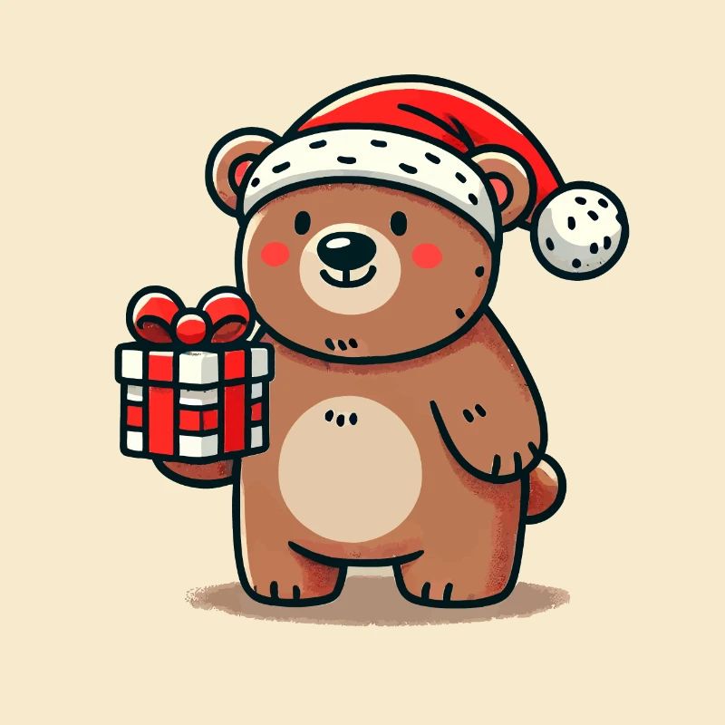 Weihnachtsbär mit Geschenk