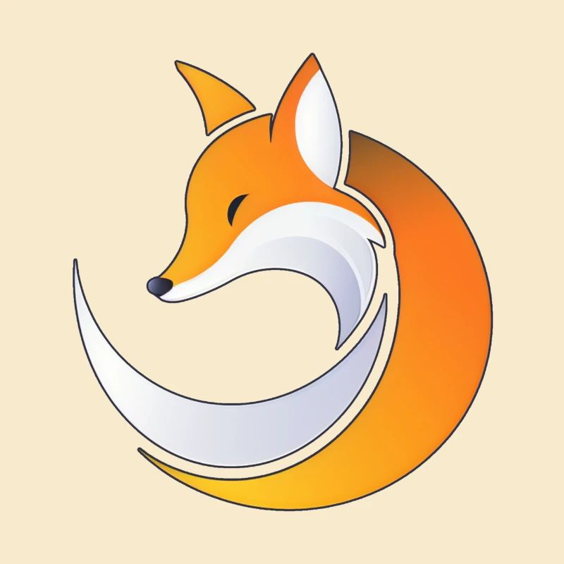 Minimalist Fox Logo, Round Fox Logo