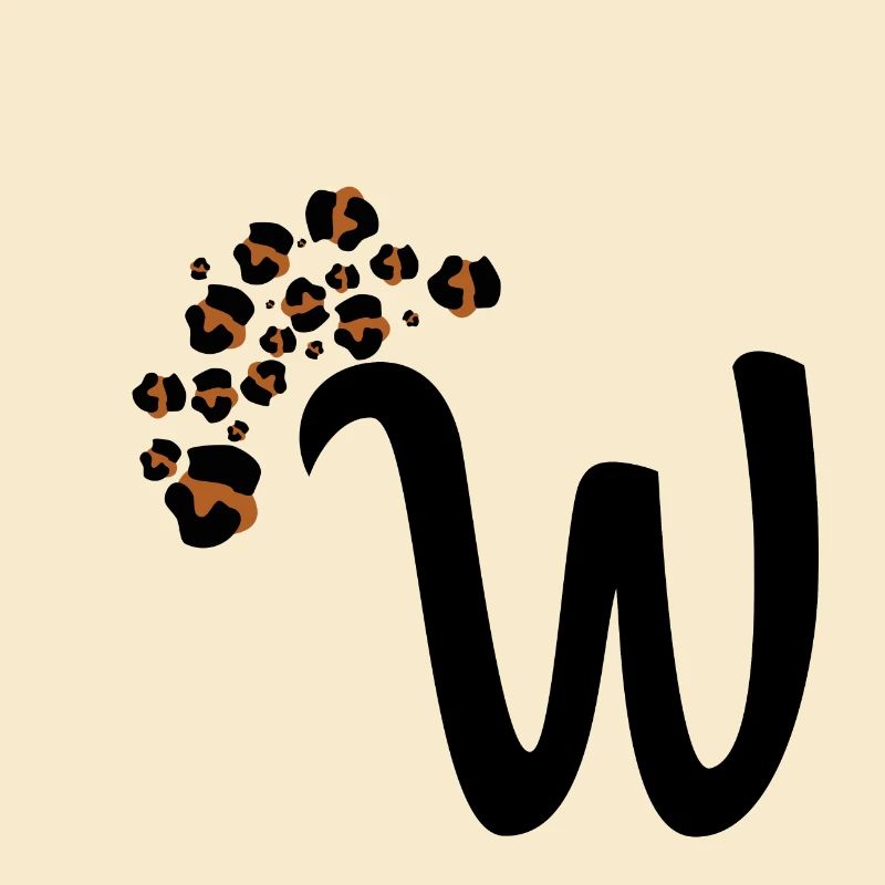 Buchstabe w Leopardenmuster