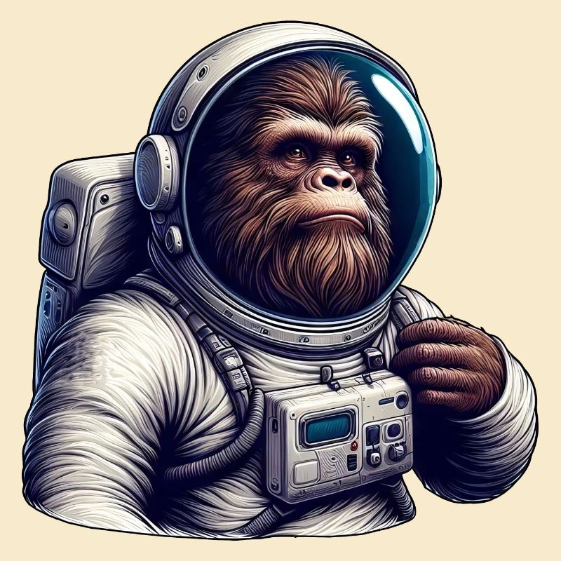 Gorilla Astronaut im Weltraum