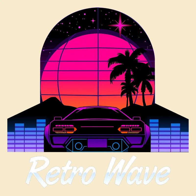 “Retro Wave” Synthwave desing
