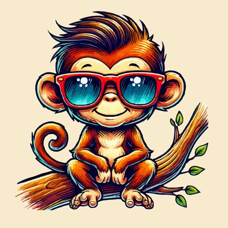 affe sonnenbrille comic
