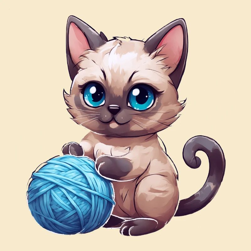 Cat with wool