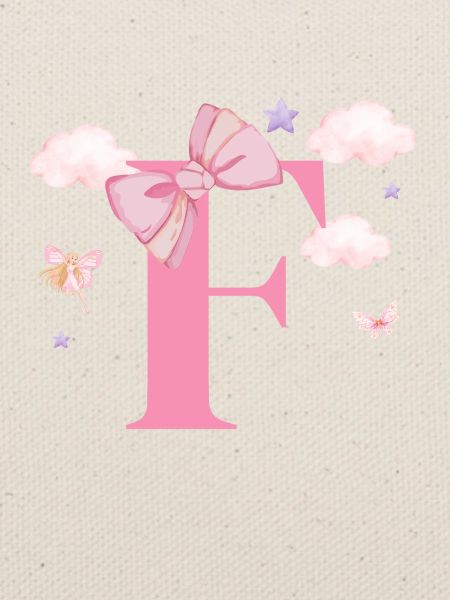 Buchstabe f rosa Wolken