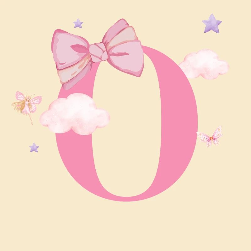 Letter o pink clouds