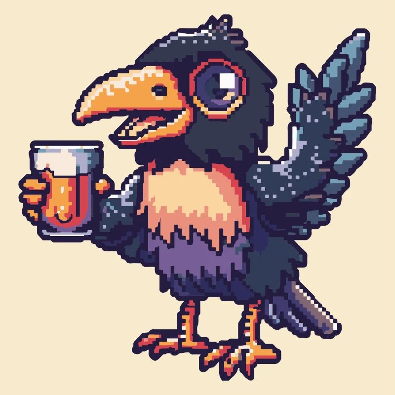 Raven Crow Pixel Beer